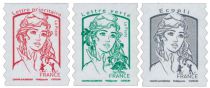 1214-1215-1215A Timbres adhésifs Marianne Ciappa LP-LV et Ecopli 2016