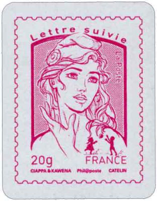 1217A Timbre Adh�sif France Lettre Suivie 2016 