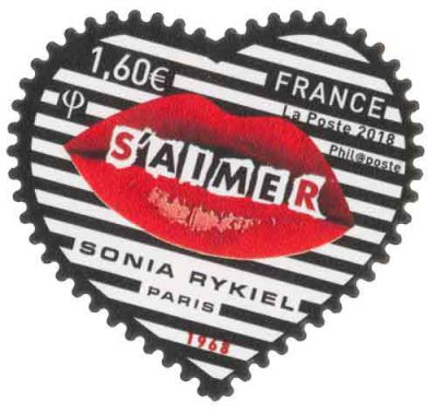 1514/15 - Timbre Adh�sif France Saint Valentin Coeur Sonia Rykiel 2018