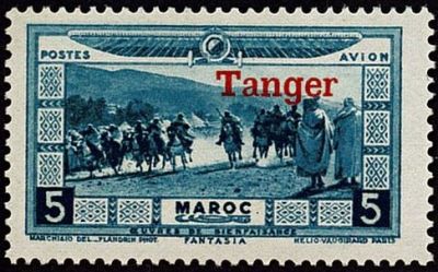 1928 - Maroc PA22/PA31 - Au profit des victimes de la s�cheresse et des inondations surcharg� \ Tanger\ 