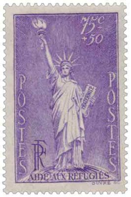 1936 - France 309 Au profit des r�fugi�s politiques - Statue de la Libert�