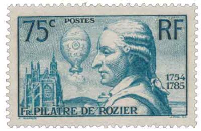 1936 - France 313 150�me anniversaire de la mort de l\'a�ronaute Fran�ois Pil�tre de Rozier (1756-1785)