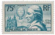 1936 - France 313 150ème anniversaire de la mort de l\'aéronaute François Pilâtre de Rozier (1756-1785)