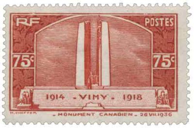 1936 - France 316_317 Inauguration du monument de Vimy � la m�moire des canadiens tomb�s au cours de la guerre 1914-1918