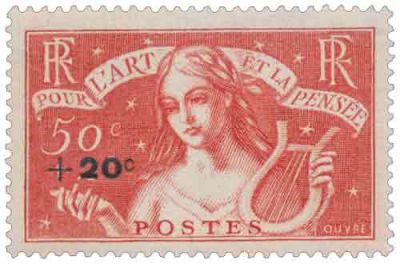 1936- France 329 Au profit des Chmeurs intellectuels (surtaxe) - Pour l\'Art de la Pense