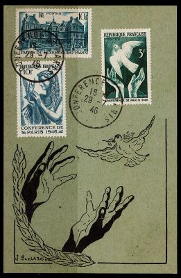 1946 - France Carte Maximum 760/762 - Conf�rence de Paris 
