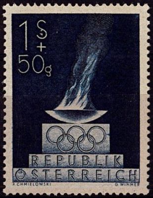 1948 - Autriche timbre n� 696 - Jeux olympiques d\'�t� - 1948 Londres