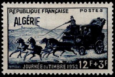 1952 - Alg�rie Timbre n� 294 - Journ�e du timbre - Diligence