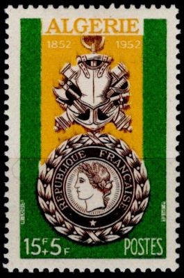 1952 - Alg�rie Timbre n� 296 - Centenaire de la m�daille militaire