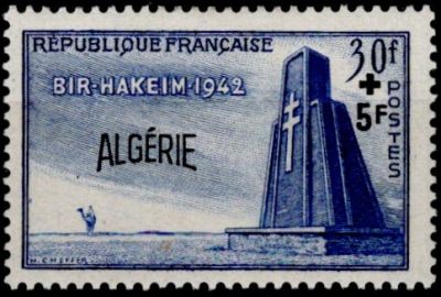 1952 - Alg�rie Timbre n� 299 - 10e anniversaire de la Bataille de Bir-Hakeim
