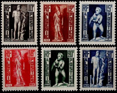 1952 - Alg�rie Timbres n� 288/293 - Statues