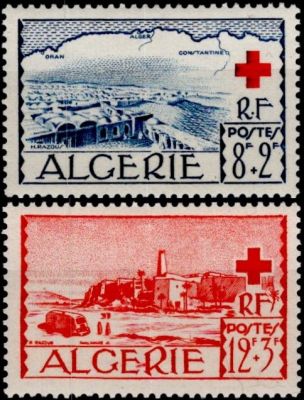 1952 - Alg�rie Timbres n� 300/301 - Emis au profit de la Croix-Rouge