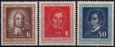 1952 - Allemagne DDR 60/62 - Compositeurs c�l�bres