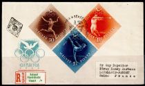 1952 - Hongrie 2 Enveloppes 1er jour n° 1046/1053, Poste Aérienne 130/131 - Jeux Olympiques d\'été - 1952 Helsinki