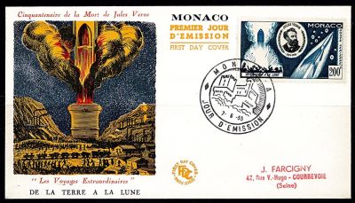 1955 - Monaco FDC 427/436,PA60 - Cinquantenaire de la naissance de Jules Vernes (1828-1905)