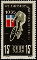 1955 - Sarre Timbre n° 339 - Cyclisme - Championnats du monde de cyclo-cross à Querfeldein