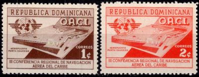 1956- Ha�ti Timbres n� 442/443 - 3e conf�rence de navigation a�rienne des Cara�bes