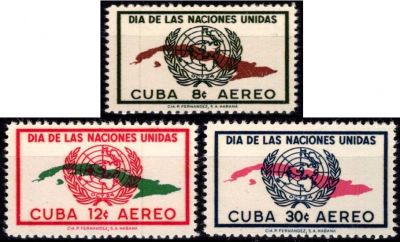 1957 - Cuba Timbres Poste A�rienne n� 169/171 - Journ�e des Nations Unies