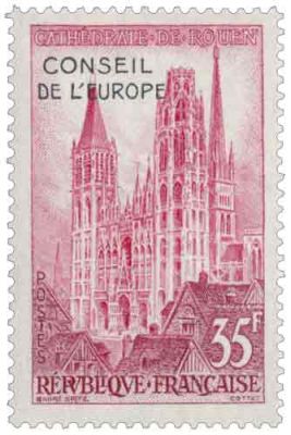1958 - France Service 16 Conseil de l\'Europe Rouen surcharg�