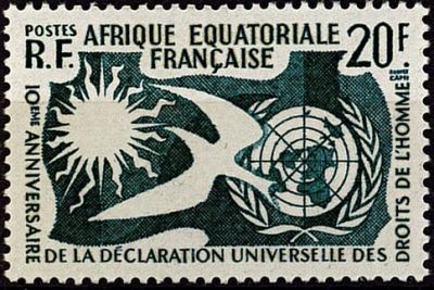 1958 - S�rie compl�te de 11 timbres - 10e anniversaire de la d�claration des droits de l\'homme