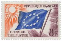 1958/59 - France Service 17_21 Conseil de l\'Europe - Drapeau du Conseil