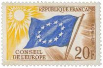 1958/59 - France Service 17_21 Conseil de l\'Europe - Drapeau du Conseil