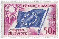 1958/59 - France Service 17_21 Conseil de l\'Europe - Drapeau du Conseil