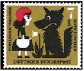 1960 - Allemagne F�d�rale timbres n� 213/216 - Contes et l�gendes - Sc�nes du petit chaperon rouge des fr�res Grimm