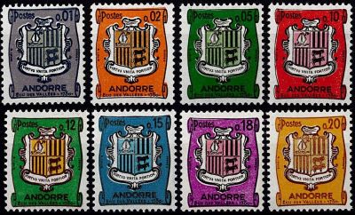 1961 - Andorre Fran�ais Timbres n� 153A/157 - Armoiries
