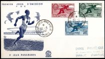 1961 - Maroc Enveloppe 1er jour n° 421/423 - Athlétisme - 3es jeux panarabes à Casablanca