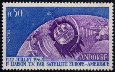 1962 - Andorre Fran�ais Timbre n� 165 - T�l�communications spaciales