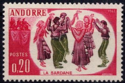 1963 - Andorre Fran�ais Timbre n� 166 - Folklore andorran