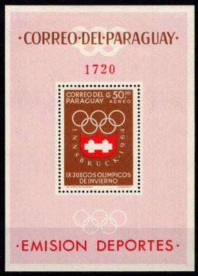 1963 - Paraguay Bloc n� 29 - Jeux Olympique d\'hiver - 1964 Innsbruck