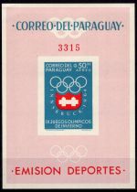 1963 - Paraguay Bloc Non Dentel&eacute; n&deg; 29 - Jeux Olympique d\'hiver - 1964 Innsbruck