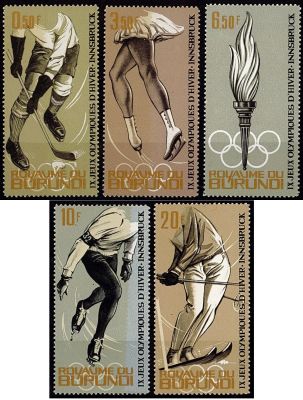 1964 - Burundi n� 75/79 - JO d\'hiver - 1964 Innsbruck