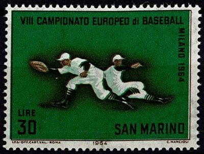 1964- Saint Marin 637/638 - 8e Championnat d\'Europe de Base-ball � Milan
