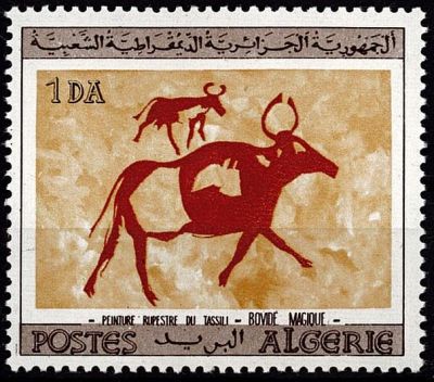 1966 - Alg�rie 414/417 - Dessins rupestres du Tassili N\'ajjer au Sahara