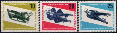 1966 - Allemagne DDR 853_855 - Championnat du monde de luge