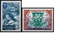 1967 - Alg&eacute;rie Timbres n&deg; 453/454 - Jeux Olympiques d\'hiver - 1968 Grenoble