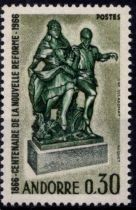 1967 - Andorre Fran&ccedil;ais Timbre n&deg; 181 - Centenaire de la R&eacute;forme administrative
