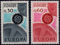 1967 - Andorre Fran&ccedil;ais Timbres n&deg; 179/180 - Europa
