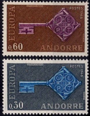 1968 - Andorre Fran�ais Timbres n� 188/189 - Europa