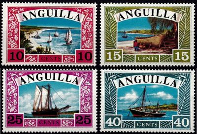 1968 - Anguilla Timbres n� 16/19 - Bateaux d\'Anguilla