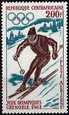 1968 - Centrafrique n� A57 - JO hiver - 1968 Grenoble