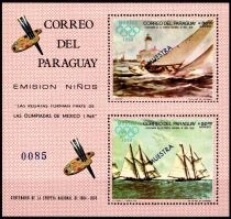 1968 - Paraguay Bloc n&deg; m113 muestra - Tableaux - Jeux Olympiques d\'&eacute;t&eacute; - 1968 Mexico