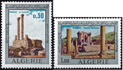 1969 - Alg�rie Timbre n� 491/492 - Musique - 2�me festival m�dit�rran�en de Timgad