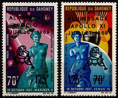 1969 - Dahomey n� A107/A108 - Espace - Apollo 11