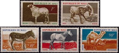 1969 - Mali timbres n� 124/128 - Faune - Animaux domestiques