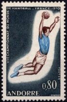 1970 - Andorre Fran&ccedil;ais Timbre n&deg; 201 - 7es championnats du monde de handball