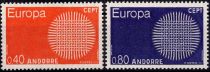 1970 - Andorre Fran&ccedil;ais Timbres n&deg; 202/203 - Europa